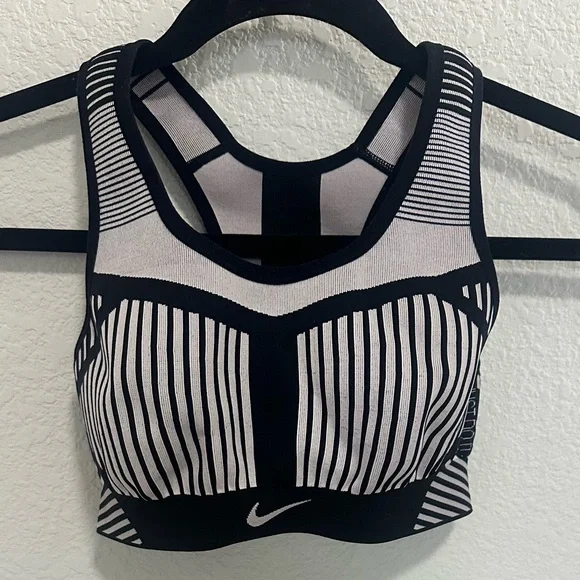 Nike FE/NOM Flyknit High-Support Sports Bra Black Gray XS - Picture 3 of 8